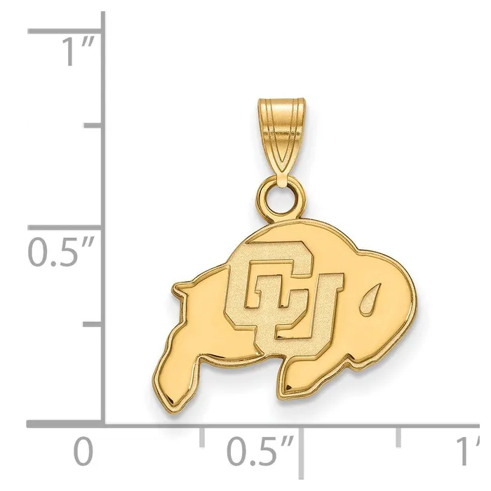 Sterling Silver Goldplated University of Colorado Buffalo Small Pendant TreasureFineJewelers Necklaces