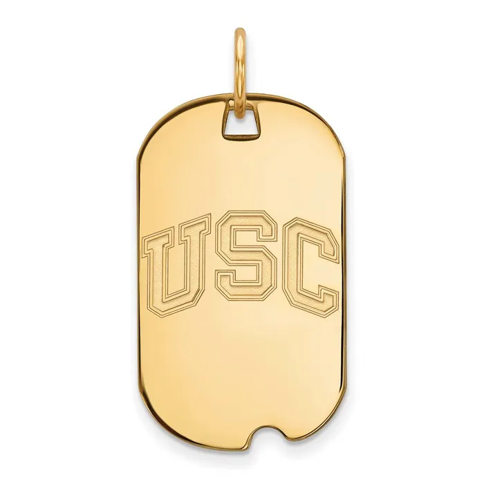 Sterling Silver Goldplated University of Southern California USC Small Dog Tag Pendant TreasureFineJewelers Necklaces Sterling Silver Goldplated University of Southern California USC Small Dog Tag Pendant TreasureFineJewelers Necklaces