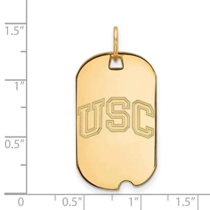 Sterling Silver Goldplated University of Southern California USC Small Dog Tag Pendant TreasureFineJewelers Necklaces