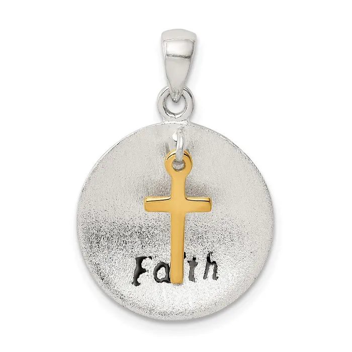 Sterling Silver Gold Tone Antiqued Brushed Cross Pendant TreasureFineJewelers Rings Sterling Silver Gold Tone Antiqued Brushed Cross Pendant TreasureFineJewelers Rings