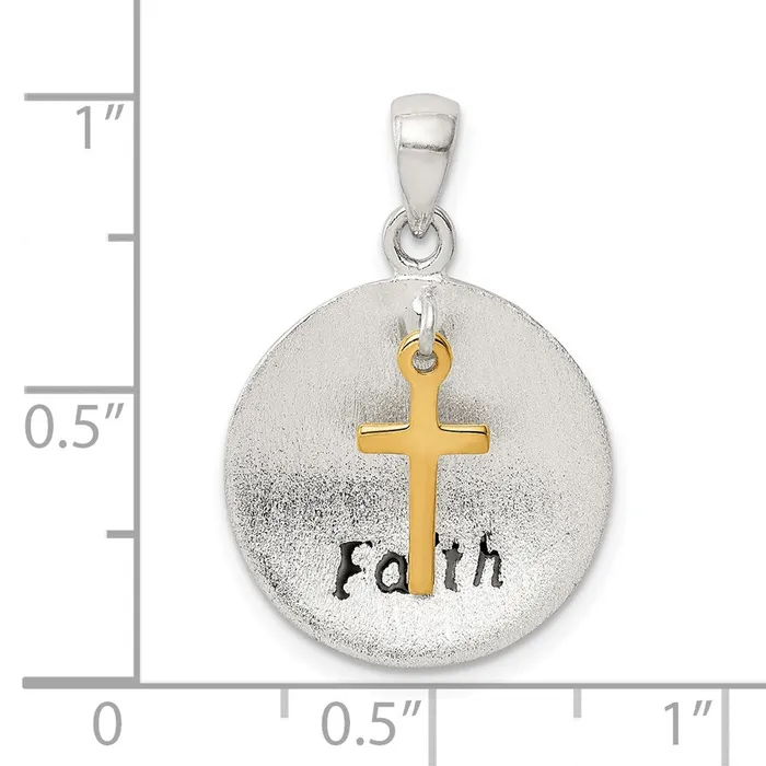 Sterling Silver Gold Tone Antiqued Brushed Cross Pendant TreasureFineJewelers Rings