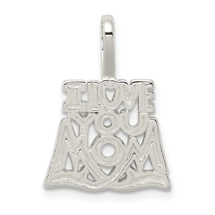Sterling Silver I Love You Mom Pendant TreasureFineJewelers Necklaces