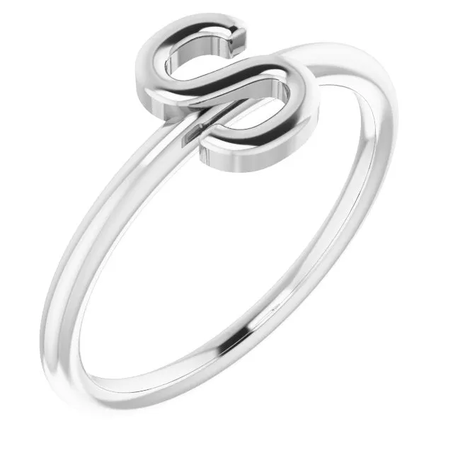Sterling Silver Initial S Ring TreasureFineJewelers Rings