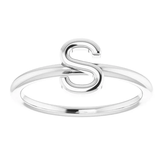 Sterling Silver Initial S Ring TreasureFineJewelers Rings