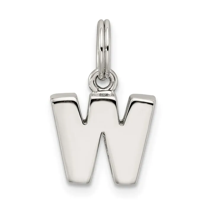 Sterling Silver Letter W Initial Charm TreasureFineJewelers Necklaces