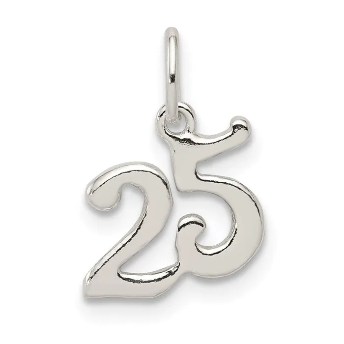 Sterling Silver Polished 25 Charm TreasureFineJewelers Rings