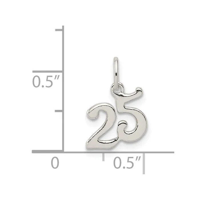 Sterling Silver Polished 25 Charm TreasureFineJewelers Rings