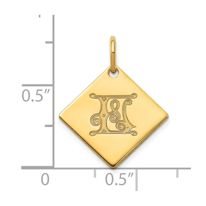 Sterling Silver Polished Gold Plated Gold Letter L Initial Charm TreasureFineJewelers Earrings