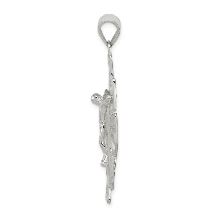 Sterling Silver Polished Large Caravaca INRI Crucifix Cross Pendant TreasureFineJewelers Necklaces