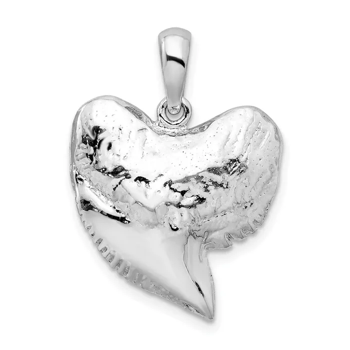 Sterling Silver PolishedTextured Shark Tooth Pendant TreasureFineJewelers Necklaces Sterling Silver PolishedTextured Shark Tooth Pendant TreasureFineJewelers Necklaces