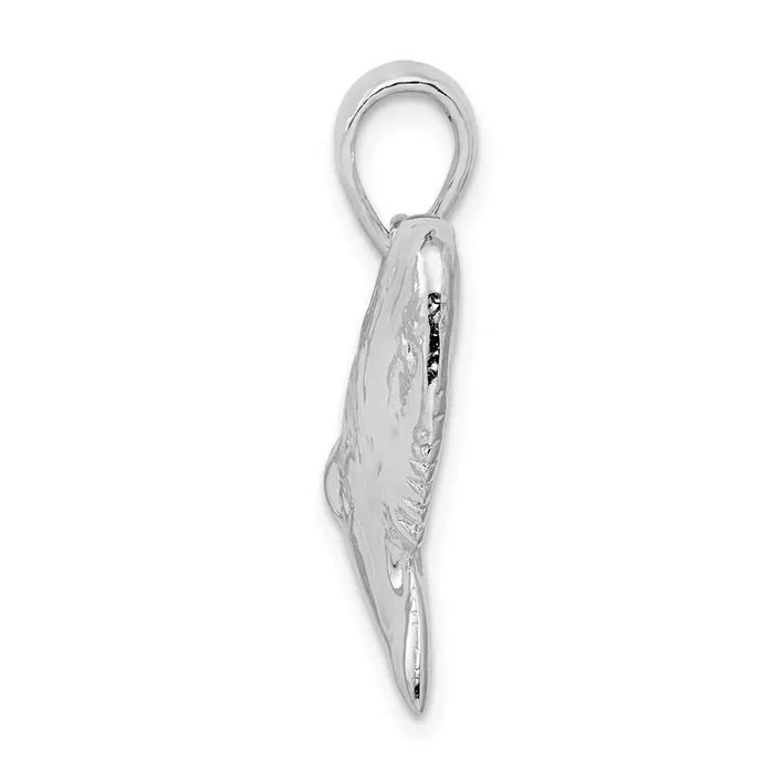 Sterling Silver PolishedTextured Shark Tooth Pendant TreasureFineJewelers Necklaces