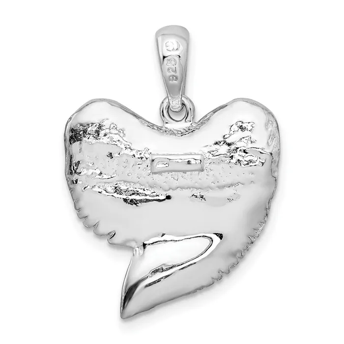 Sterling Silver PolishedTextured Shark Tooth Pendant TreasureFineJewelers Necklaces