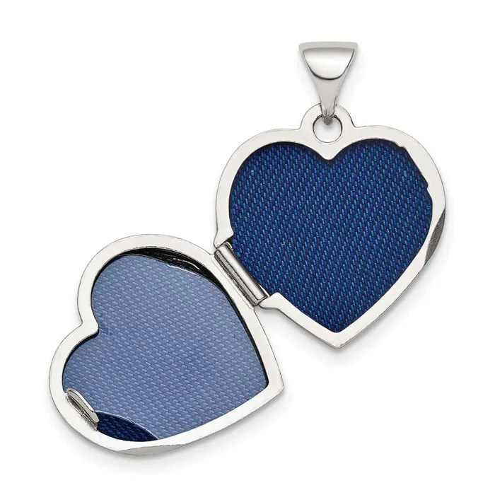 Sterling Silver Rhodplated Scroll Border Reversible 15mm Heart Locket TreasureFineJewelers Rings