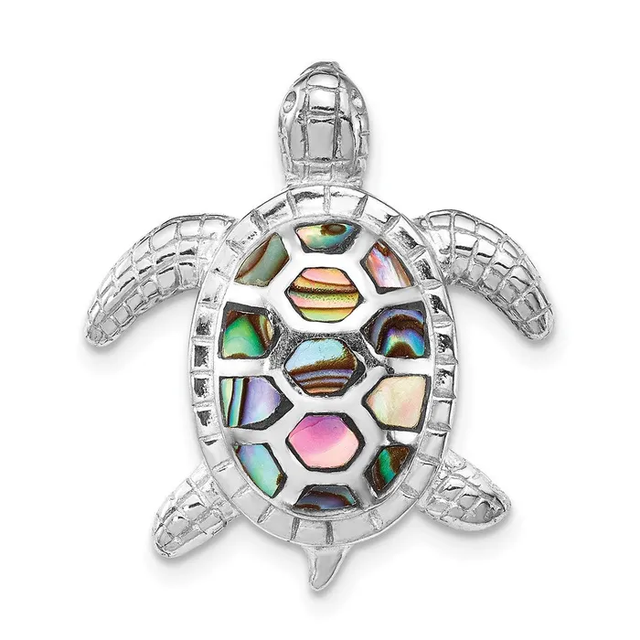 Sterling Silver Rhodiumplated Abalone Textured Turtle Slide TreasureFineJewelers Rings Sterling Silver Rhodiumplated Abalone Textured Turtle Slide TreasureFineJewelers Rings