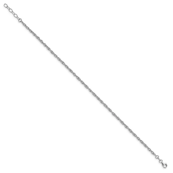 Sterling Silver Rhodiumplated Fancy Chain Anklet TreasureFineJewelers Rings