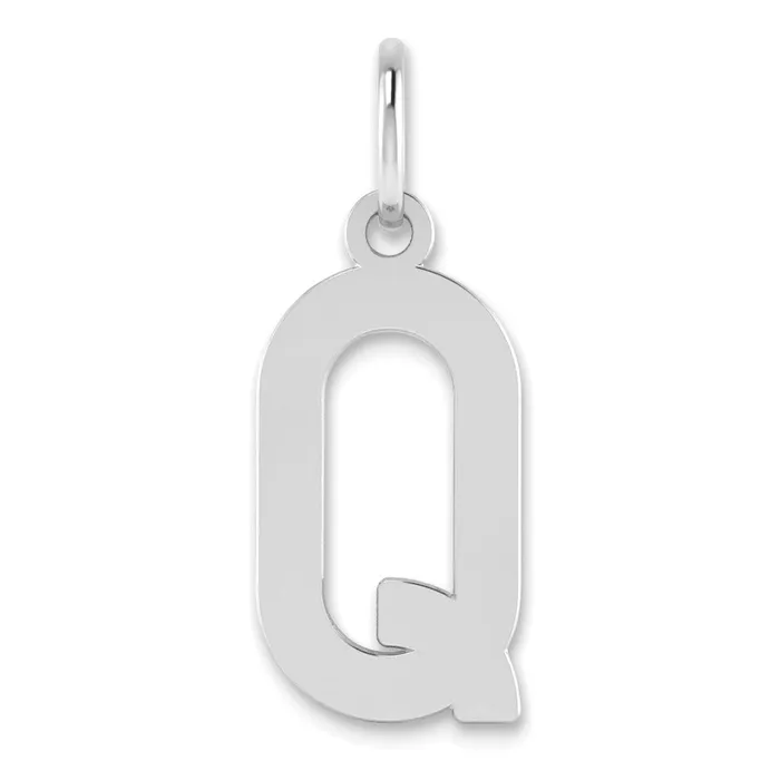 Sterling Silver Rhodiumplated Letter Q Initial Pendant TreasureFineJewelers Necklaces Sterling Silver Rhodiumplated Letter Q Initial Pendant TreasureFineJewelers Necklaces