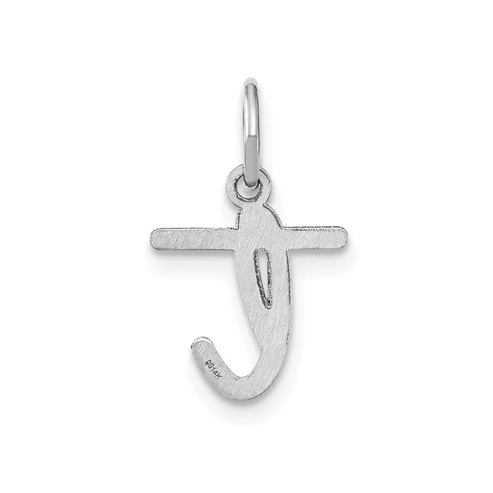 Sterling Silver Rhodiumplated Lower case Letter T Initial Charm TreasureFineJewelers Necklaces