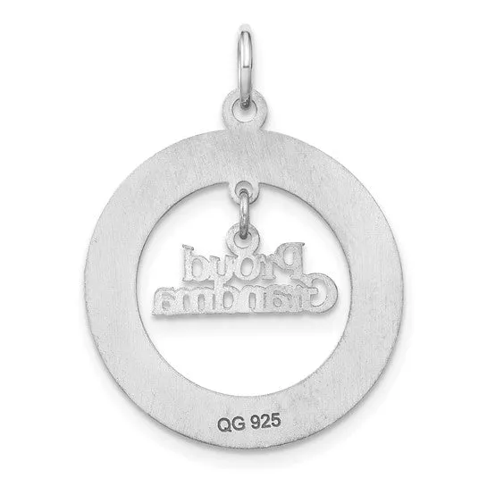 Sterling Silver Rhodiumplated Personalizable Proud Grandma Charm TreasureFineJeweler Rings