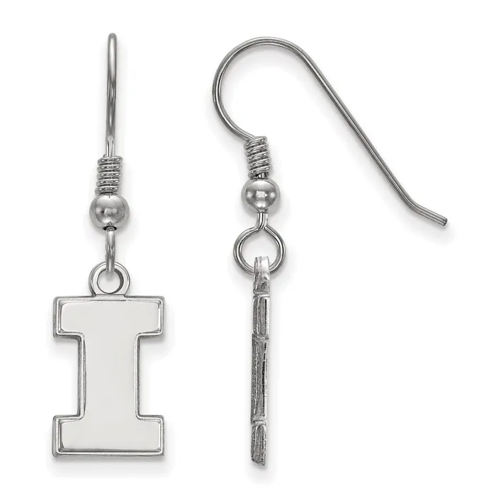 Sterling Silver Rhodiumplated University of Illinois Letter I Small Dangle Wire Earrings TreasureFineJewelers Earrings Sterling Silver Rhodiumplated University of Illinois Letter I Small Dangle Wire Earrings TreasureFineJewelers Earrings