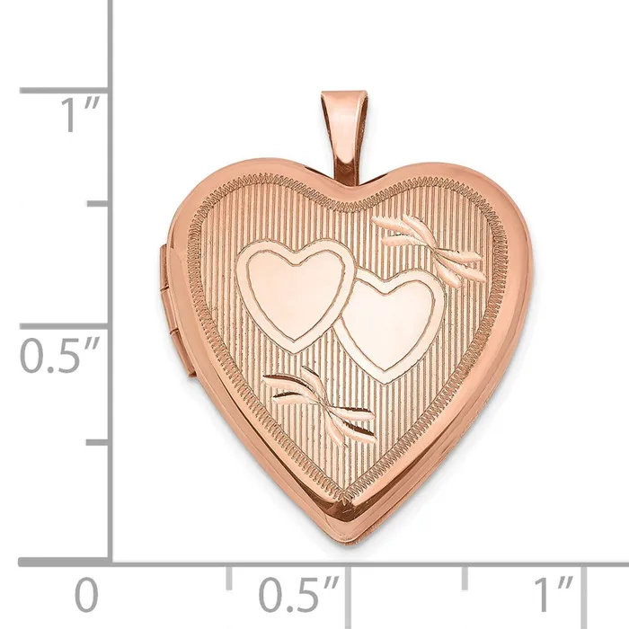 Sterling Silver Rose Goldplated 20mm Double Hearts Heart Locket TreasureFineJewelers Rings