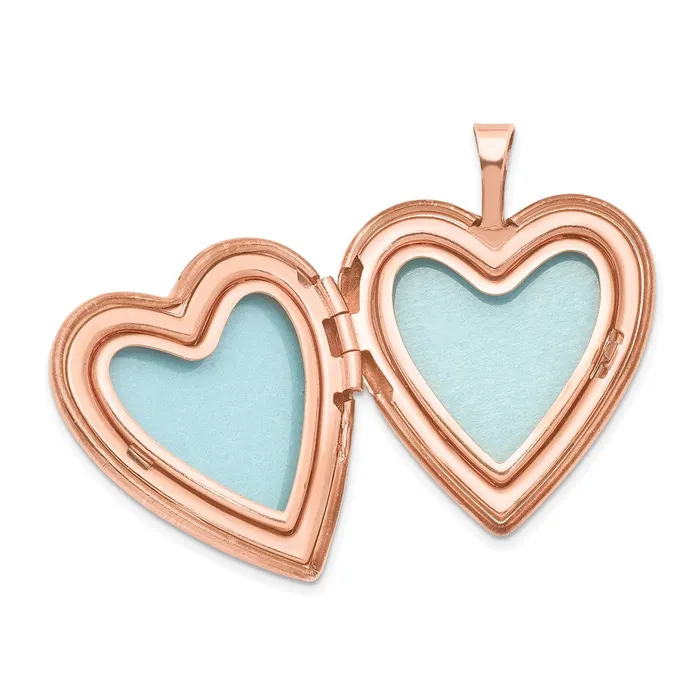 Sterling Silver Rose Goldplated 20mm Double Hearts Heart Locket TreasureFineJewelers Rings