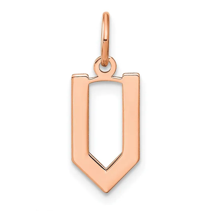Sterling Silver Roseplated Letter V Initial Pendant TreasureFineJewelers Necklaces Sterling Silver Roseplated Letter V Initial Pendant TreasureFineJewelers Necklaces
