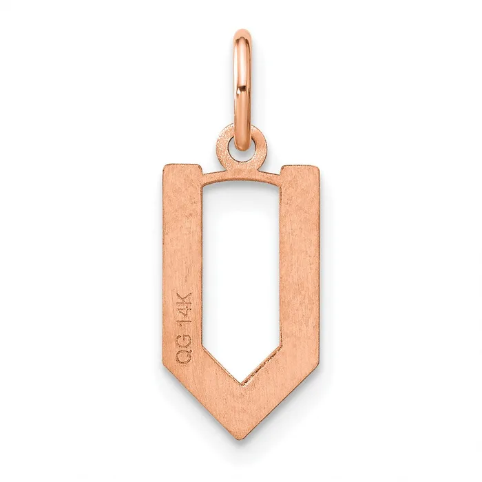 Sterling Silver Roseplated Letter V Initial Pendant TreasureFineJewelers Necklaces