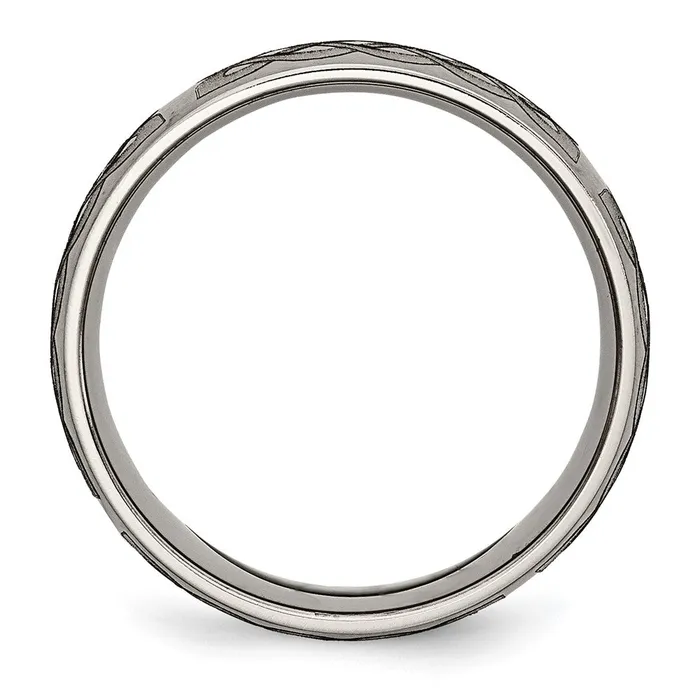 Titanium Brushed Celtic Laser Design 8mm Band TreasureFineJewelers Rings