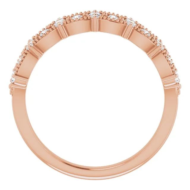 TreasureFineJeweler Rings 14K Rose 13 CTW Diamond Stackable Ring