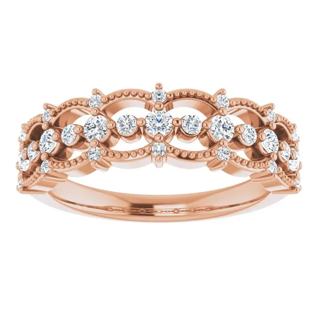TreasureFineJeweler Rings 14K Rose 13 CTW Diamond Stackable Ring