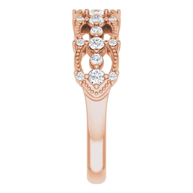 TreasureFineJeweler Rings 14K Rose 13 CTW Diamond Stackable Ring