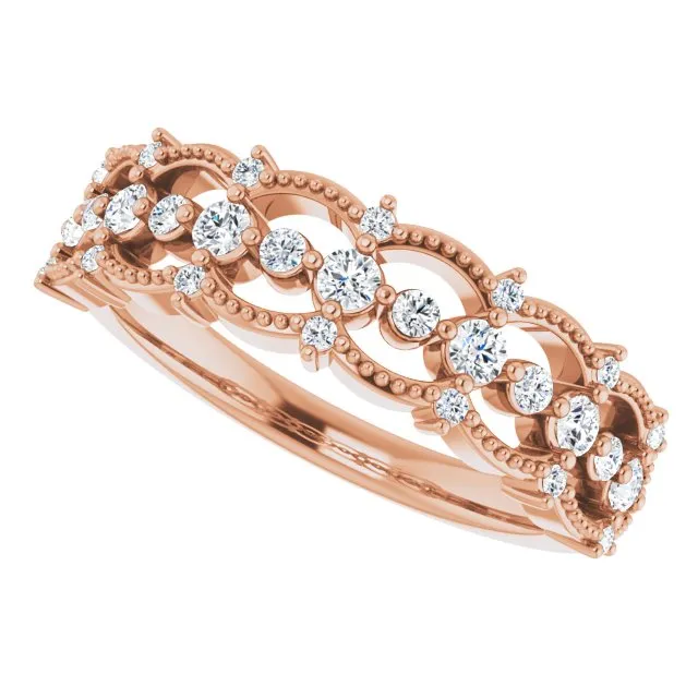 TreasureFineJeweler Rings 14K Rose 13 CTW Diamond Stackable Ring