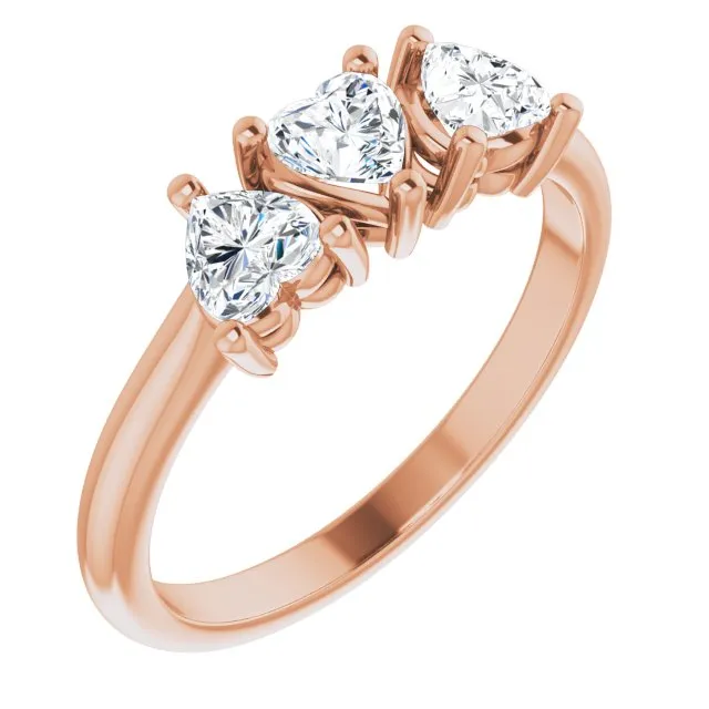 TreasureFineJeweler Rings 14K Rose 1 CTW Natural Diamond ThreeStone Anniversary Band TreasureFineJeweler Rings 14K Rose 1 CTW Natural Diamond ThreeStone Anniversary Band