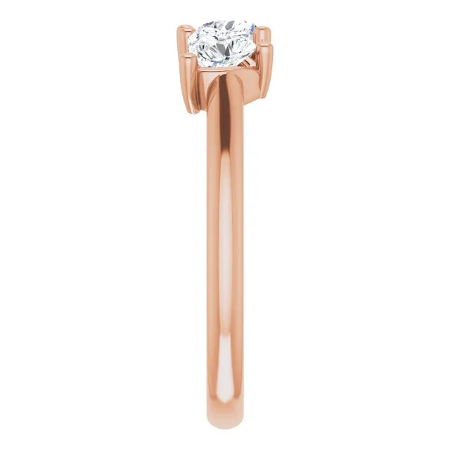 TreasureFineJeweler Rings 14K Rose 1 CTW Natural Diamond ThreeStone Anniversary Band