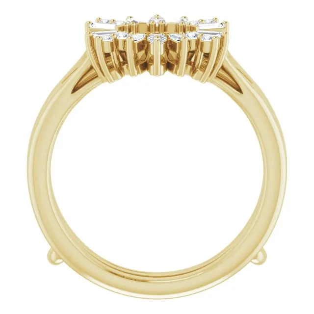 TreasureFineJeweler Rings 14K Yellow 13 CTW Natural Diamond Art Deco Baguette Ring Guard