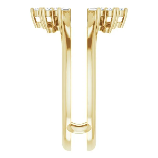 TreasureFineJeweler Rings 14K Yellow 13 CTW Natural Diamond Art Deco Baguette Ring Guard