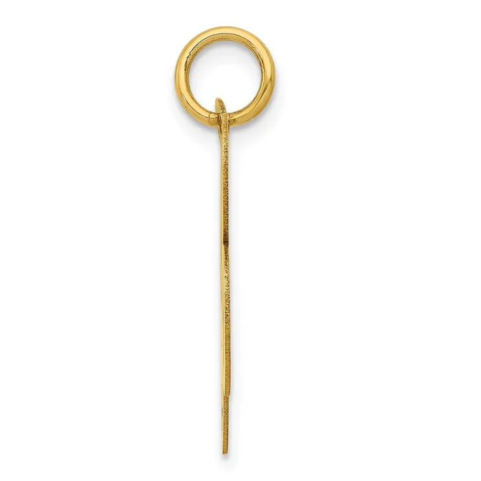 TreasureFineJewelers 10k Yellow Gold Large Fancy Script Letter B Initial Charm Charm Necklaces