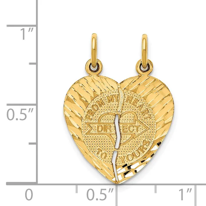 TreasureFineJewelers 14k Breakapart FROM MY HEART DIRECT TO YOURS Charm Charm Necklaces