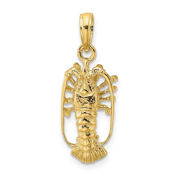 TreasureFineJewelers 14K Florida Lobster with Out Claws Charm Charm Necklaces TreasureFineJewelers 14K Florida Lobster with Out Claws Charm Charm Necklaces