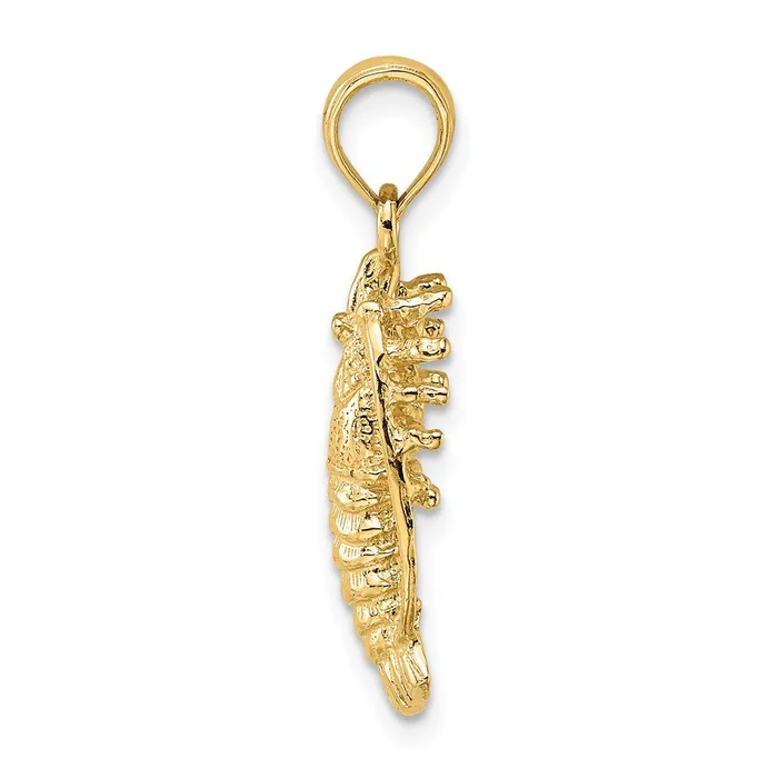 TreasureFineJewelers 14K Florida Lobster with Out Claws Charm Charm Necklaces