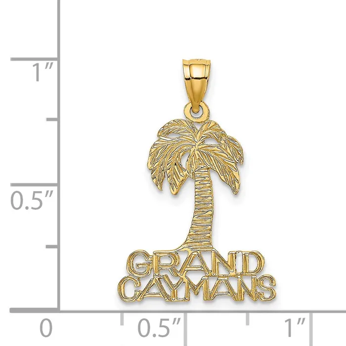 TreasureFineJewelers 14K GRAND CAYMANS Palm Tree Charm Charm Necklaces