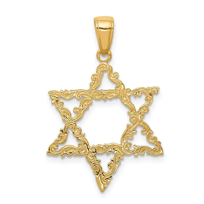 TreasureFineJewelers 14k Star of David Pendant Necklaces