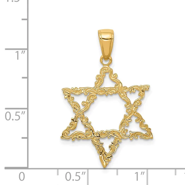 TreasureFineJewelers 14k Star of David Pendant Necklaces