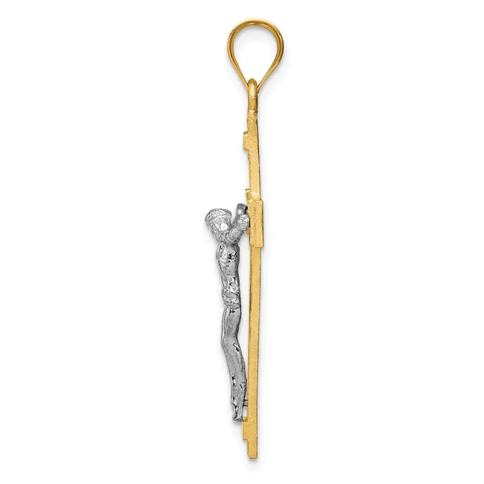 TreasureFineJewelers 14k Twotone INRI Crucifix Pendant Rings