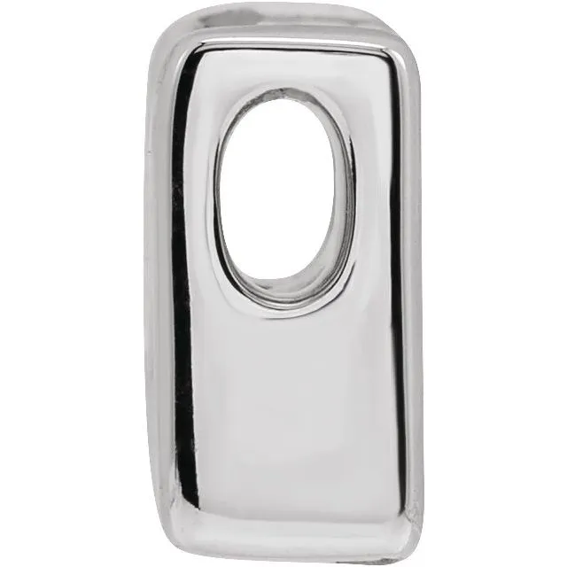 TreasureFineJewelers 14K White Gold Block Initial N Slide Pendant Necklaces