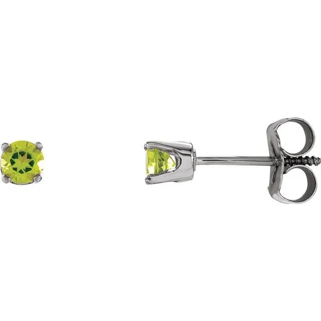 TreasureFineJewelers 14K White Gold Natural Peridot Youth Earrings Earrings TreasureFineJewelers 14K White Gold Natural Peridot Youth Earrings Earrings