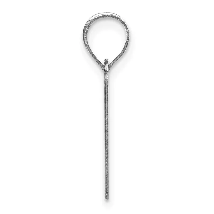 TreasureFineJewelers 14k White Gold Polished Etched Letter V Initial Pendant Necklaces