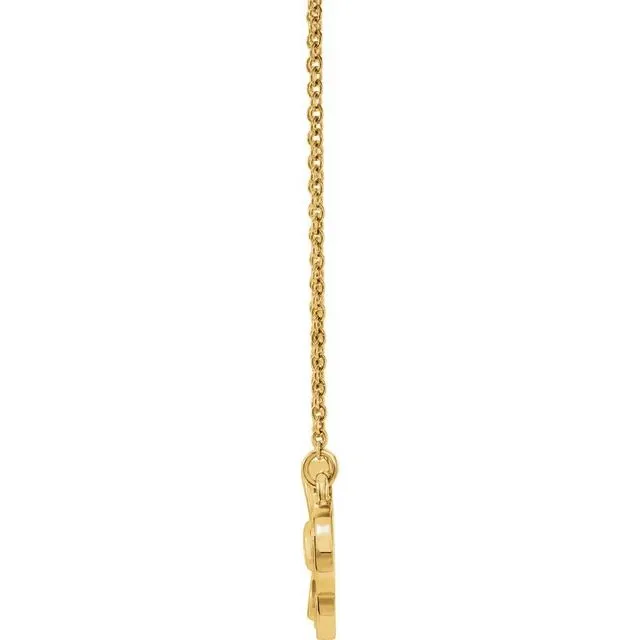TreasureFineJewelers 14K Yellow 18 Clover Necklace Necklaces