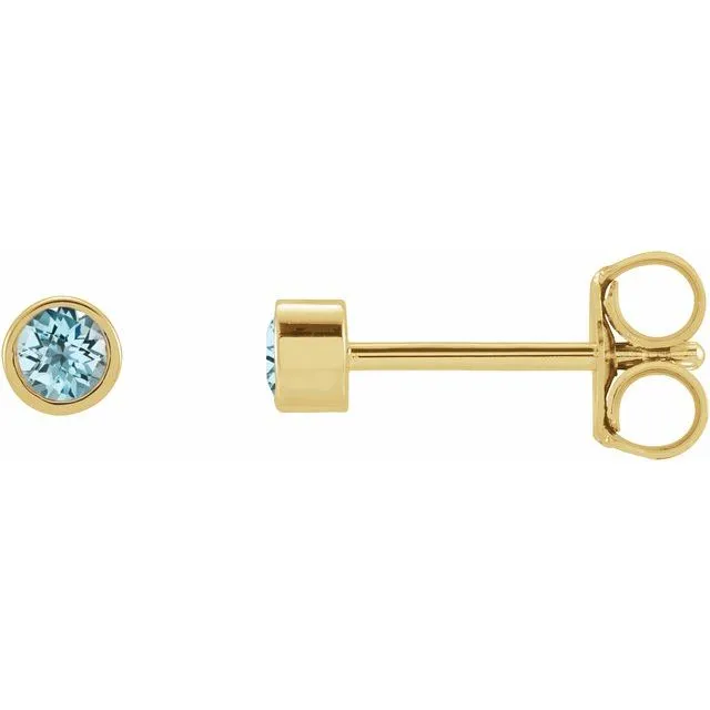 TreasureFineJewelers 14K Yellow Gold 25 mm Round Natural Sky Blue Topaz Micro BezelSet Earrings Earrings TreasureFineJewelers 14K Yellow Gold 25 mm Round Natural Sky Blue Topaz Micro BezelSet Earrings Earrings