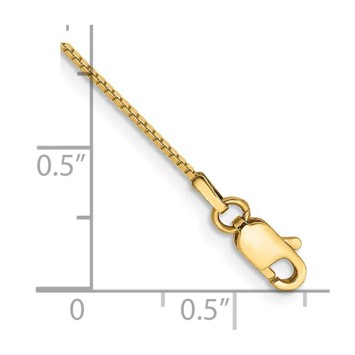 TreasureFineJewelers Bracelets 14K 7 inch 9mm Box with Lobster Clasp Bracelet
